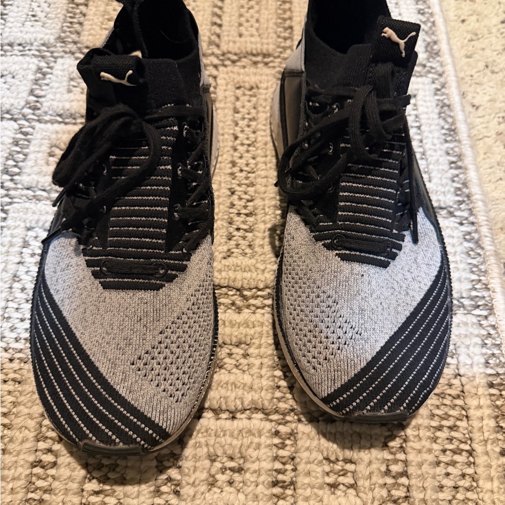 Puma Women’s Black and Gray Knit Running Shoes